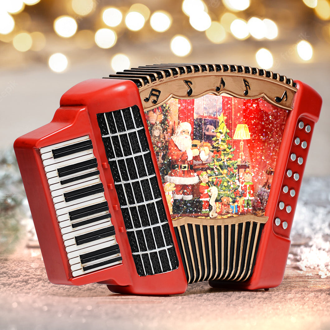 Christmas accordion snow globe lantern